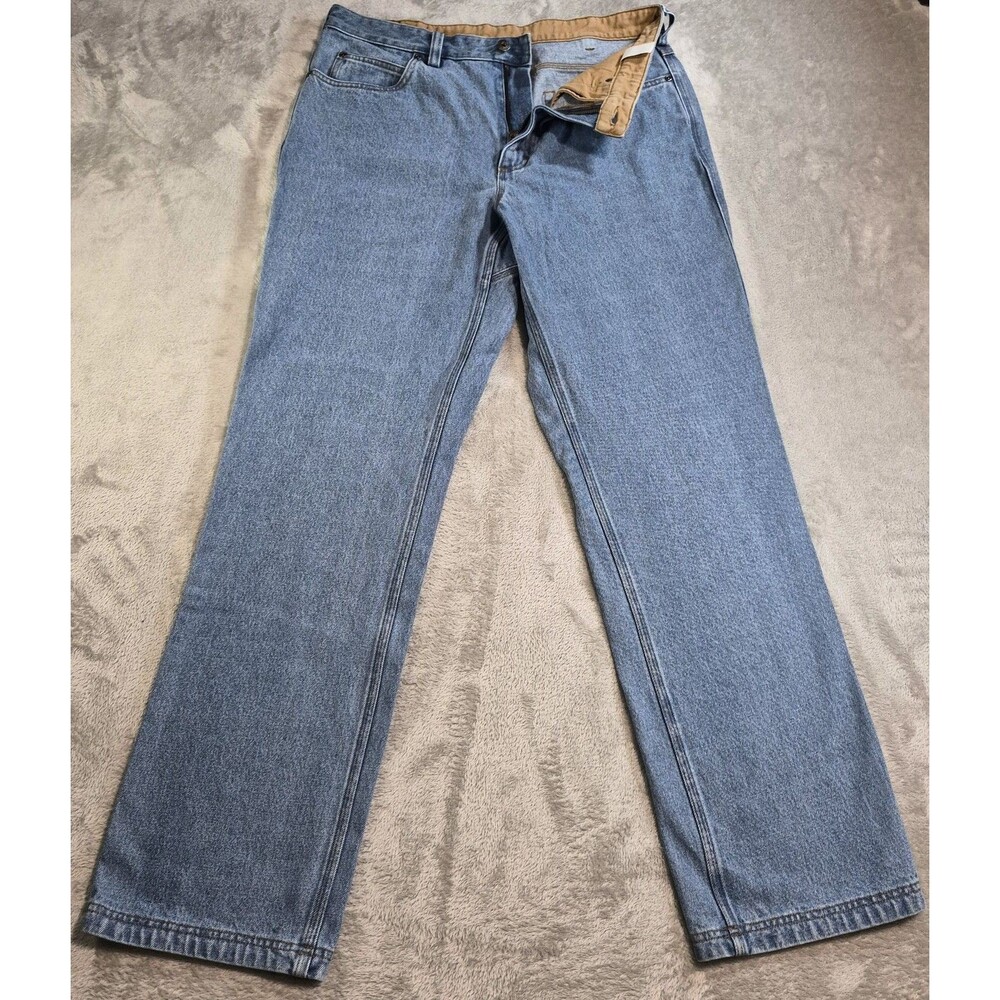 Duluth Trading Co. Jeans Mens 36x34 Blue Light Wash Regular Fit Straight Denim
